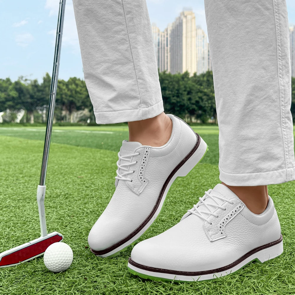 Professional Golf Shoes Custom Logo Senior Waterproof Leather Upper with Rubber Sport Golf Shoes Men Zapatos De Golf - Image 4