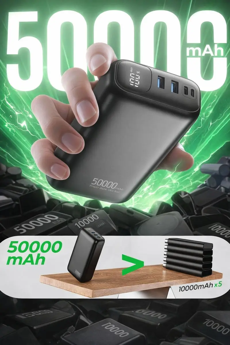 Factory Custom 50000mAh Portable Powerbank PD 22.5W Fast Charging Power Bank for Cell Phone - Image 4