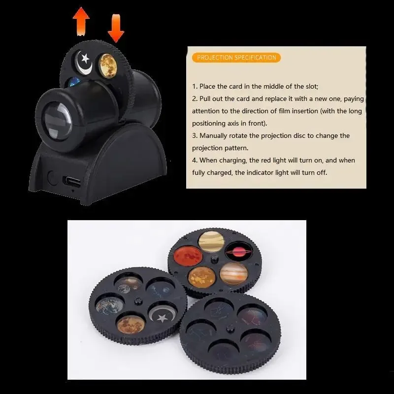 USB Moon Projection Lamp Planet Projector Replaceable LED Night Light Earth Constellation Background Atmosphere Wall Lamps - Image 3