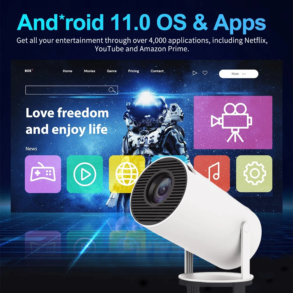 3D Game Projector 2 in 1 F300 Controller Gamepad Android 11 5G WIfi Playstore Home Cinema Outdoor 4k Portable Mini Projector - Image 2