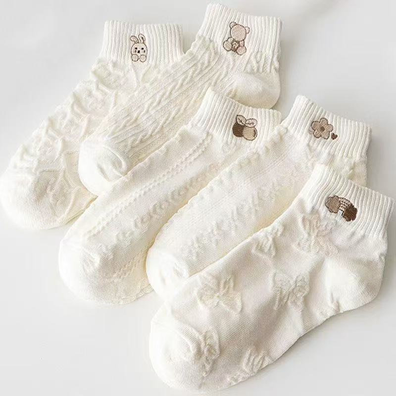 Women's Socks, Spring and Autumn Thin Style, Summer Breathable Short Socks for Girls, Sweat-Absorbent White Socks, Casual Versatile Socks from Zhuji - Image 6