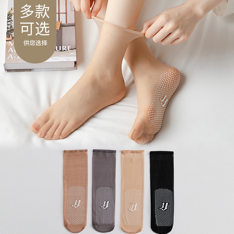Hot Selling Transparent Thin Stockings Women's Spring and Summer Socks Women's Socks Crystal Silk Non-Slip Mid-Calf Socks Wholesale - Image 3