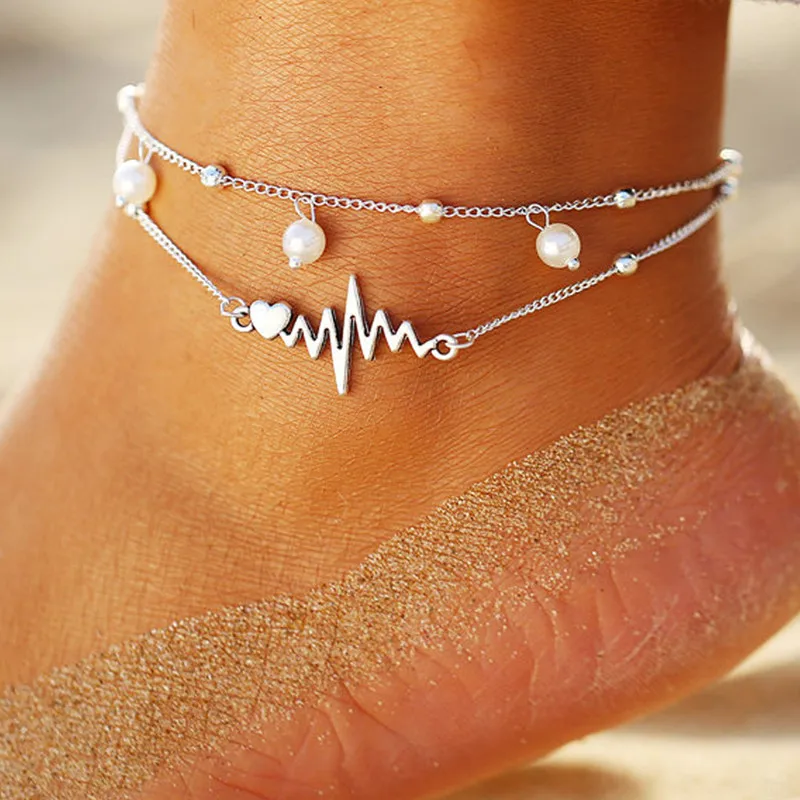 2/3pcs/set Beach Anklets for Women Pearl Beads Sunflower Pendants Foot Chains Bohemian Foot Accessories Summer Barefoot Chain - Image 8