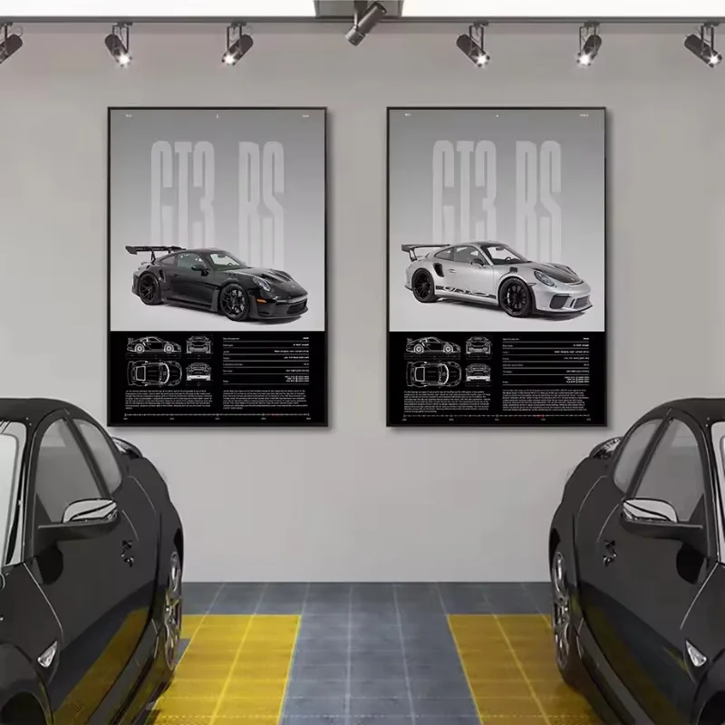 Minimalist Famous German Luxury Sports Car GT3-RS Supercar Poster Canvas Painting Wall Art Pictures Home Interior Decor - Image 3