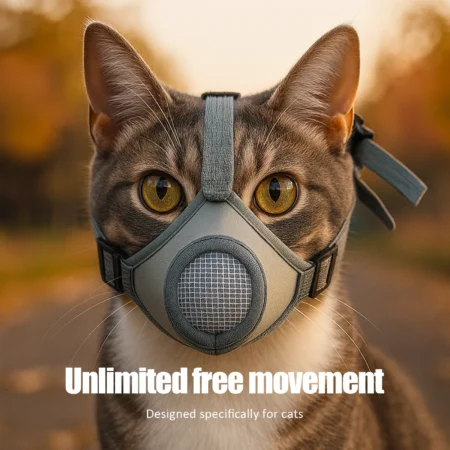 Pet Kitty Mouthpiece Facemask Prevent Random Shouting Prevent Random Biting Prevent Accidental Ingestion Breathable Cat Mouth Mu