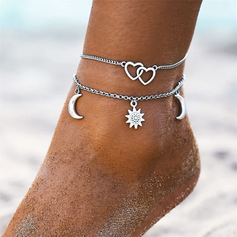 2/3pcs/set Beach Anklets for Women Pearl Beads Sunflower Pendants Foot Chains Bohemian Foot Accessories Summer Barefoot Chain - Image 5