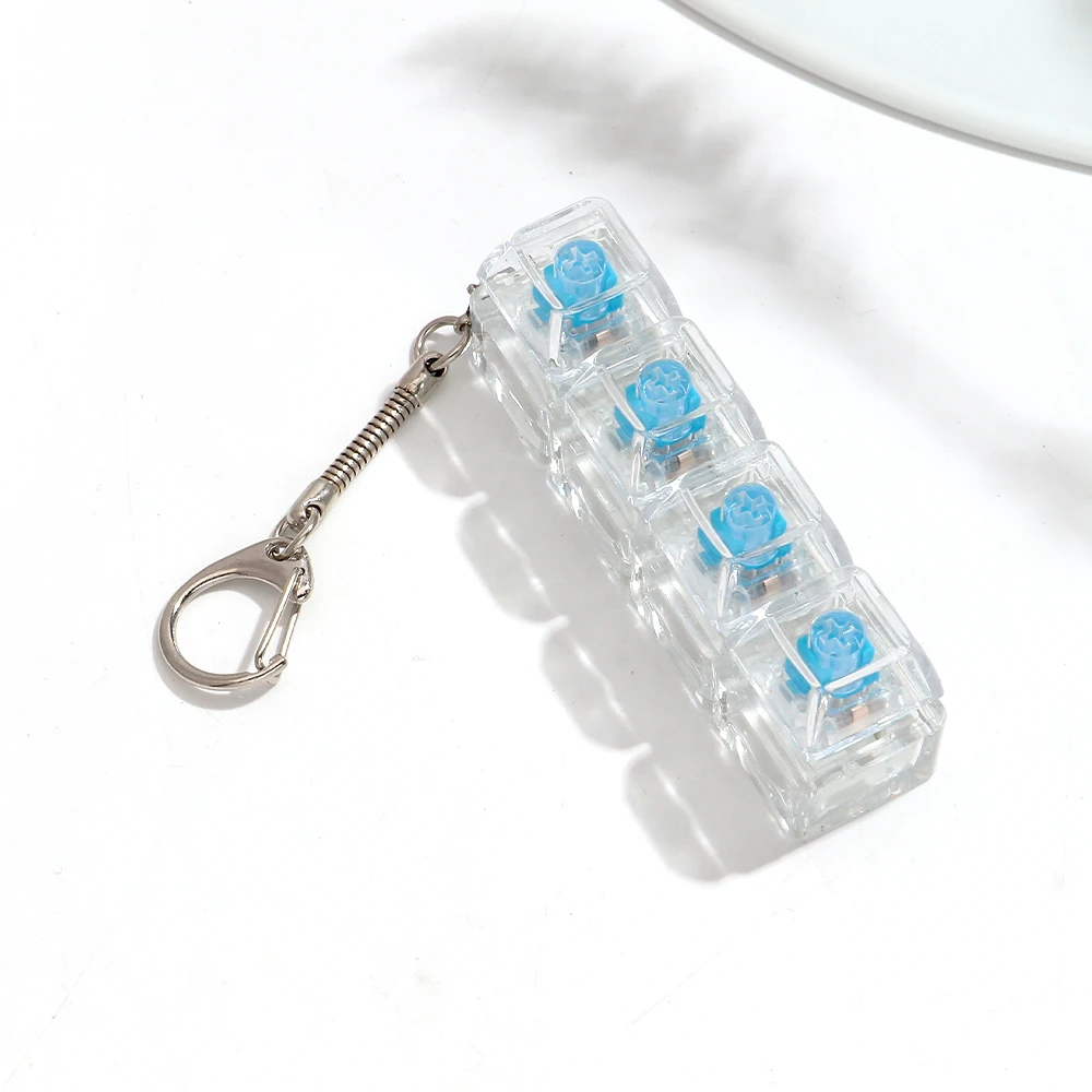 3/4/9 Keys Keyboard Keychain Stress-Relief Toys Clicking Keyboard Toy Keycap Keyring Jewelry Gifts for Friends - Image 12