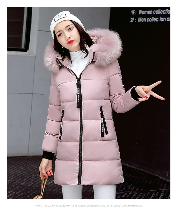 Women Parkas Hooded Long Sleeve Fur Collar Solid Thick Midi Parka Zipper Pockets Casual Warm Coat Outerwear Winter 2024 - Image 10