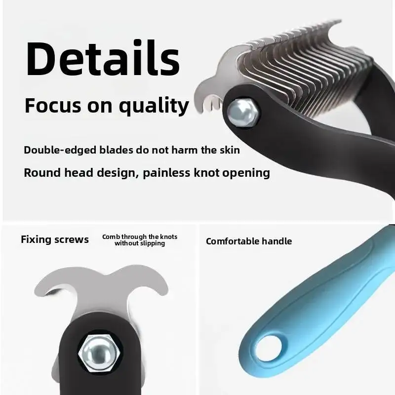 New Professional Pet Cat Hair Removal Comb Brush Dog Grooming Shedding Tools Puppy Hair Shedding Trimmer Pet Fur Trimming Combs - Image 4