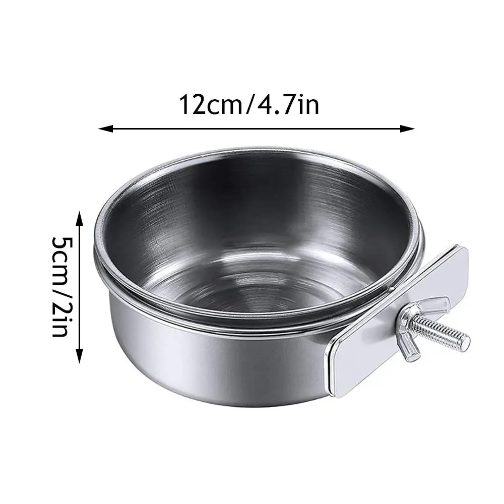 Stainless Steel Bird Bowls Parrot Feeding Bowl Cage Cup Hanging Bowl Clamp-on Water Drinker Pet Food Dish Parrot Rabbit Hamster - Image 8