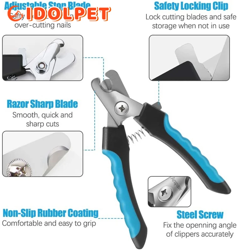 Professional Pet Nail Clipper with Safety Guard Stainless Steel Scissors Cat Dog for Claw Care Grooming Supplies Size Fits - Image 3