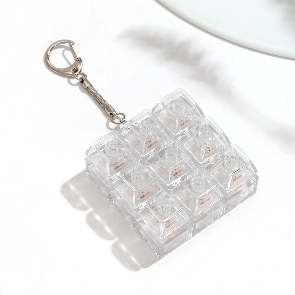 3/4/9 Keys Keyboard Keychain Stress-Relief Toys Clicking Keyboard Toy Keycap Keyring Jewelry Gifts for Friends - Image 9