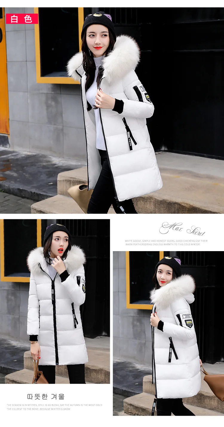 Women Parkas Hooded Long Sleeve Fur Collar Solid Thick Midi Parka Zipper Pockets Casual Warm Coat Outerwear Winter 2024 - Image 9