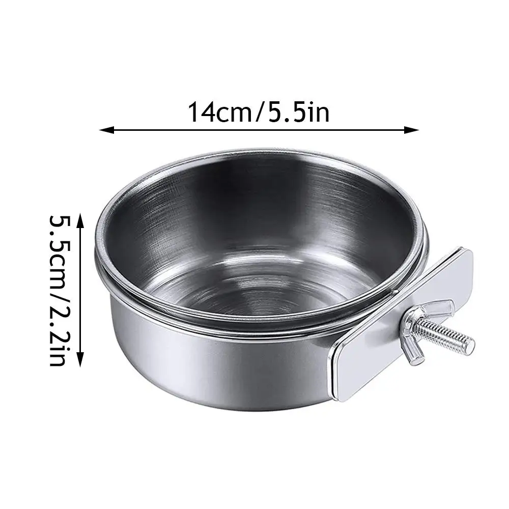 Stainless Steel Bird Bowls Parrot Feeding Bowl Cage Cup Hanging Bowl Clamp-on Water Drinker Pet Food Dish Parrot Rabbit Hamster - Image 5