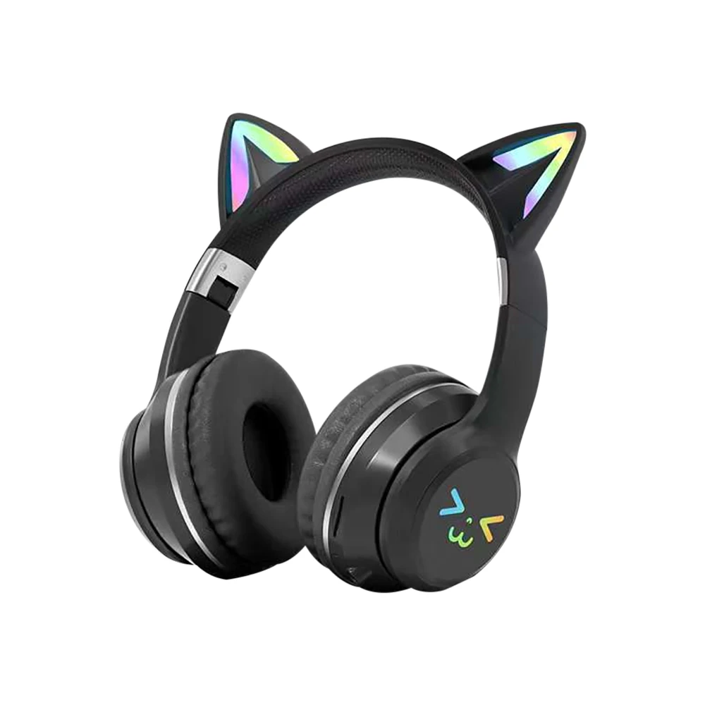 Gradient wireless Headphones RGB cute cat ear Bluetooth Earphones with microphone Stereo Music Game Earphone Girls Kids Gifts - Image 8
