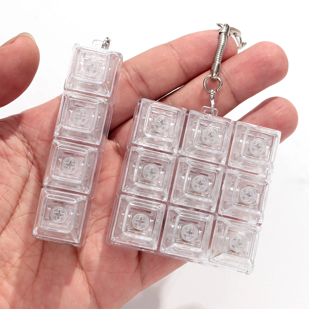 3/4/9 Keys Keyboard Keychain Stress-Relief Toys Clicking Keyboard Toy Keycap Keyring Jewelry Gifts for Friends - Image 6