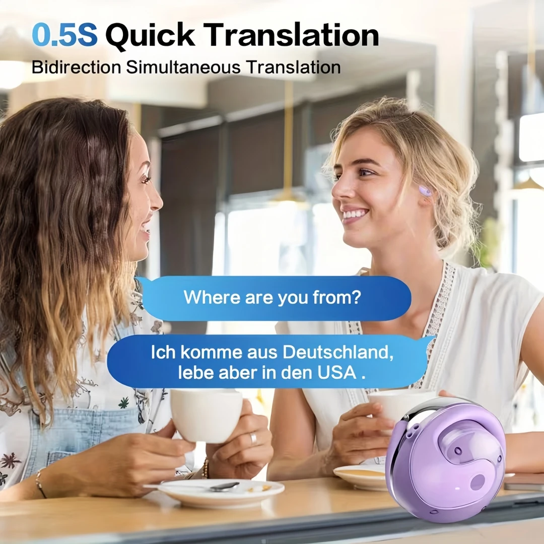 BY01- True Wireless Earphones, Simultaneous Translation Earphones, Supports 144 Languages Bidirectional Translation - Image 3