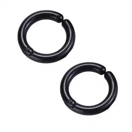 1 Pair No Pierced Fake Hoop Earrings Classic Punk Stainless Steel Circle Hoops Clip On Ear Earrings for Men Women Without Hole - Image 6