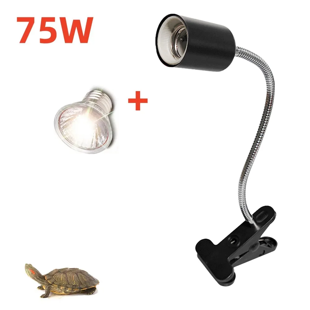 Reptile Heat Lamp UVA UVB Light Rotatable Basking Spot Light Simulated Sunlight For Turtle Lizard Clip-on Lamp Holder 25-75W - Image 8