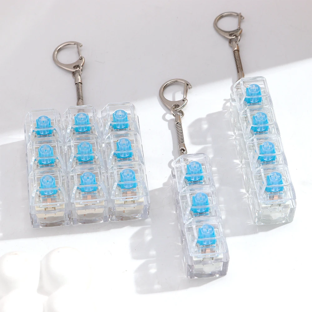 3/4/9 Keys Keyboard Keychain Stress-Relief Toys Clicking Keyboard Toy Keycap Keyring Jewelry Gifts for Friends - Image 4