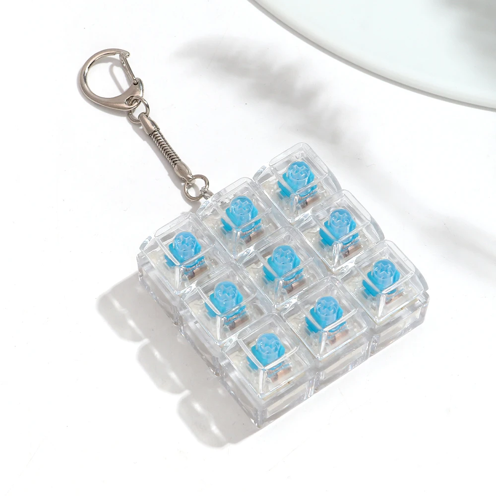 3/4/9 Keys Keyboard Keychain Stress-Relief Toys Clicking Keyboard Toy Keycap Keyring Jewelry Gifts for Friends - Image 8
