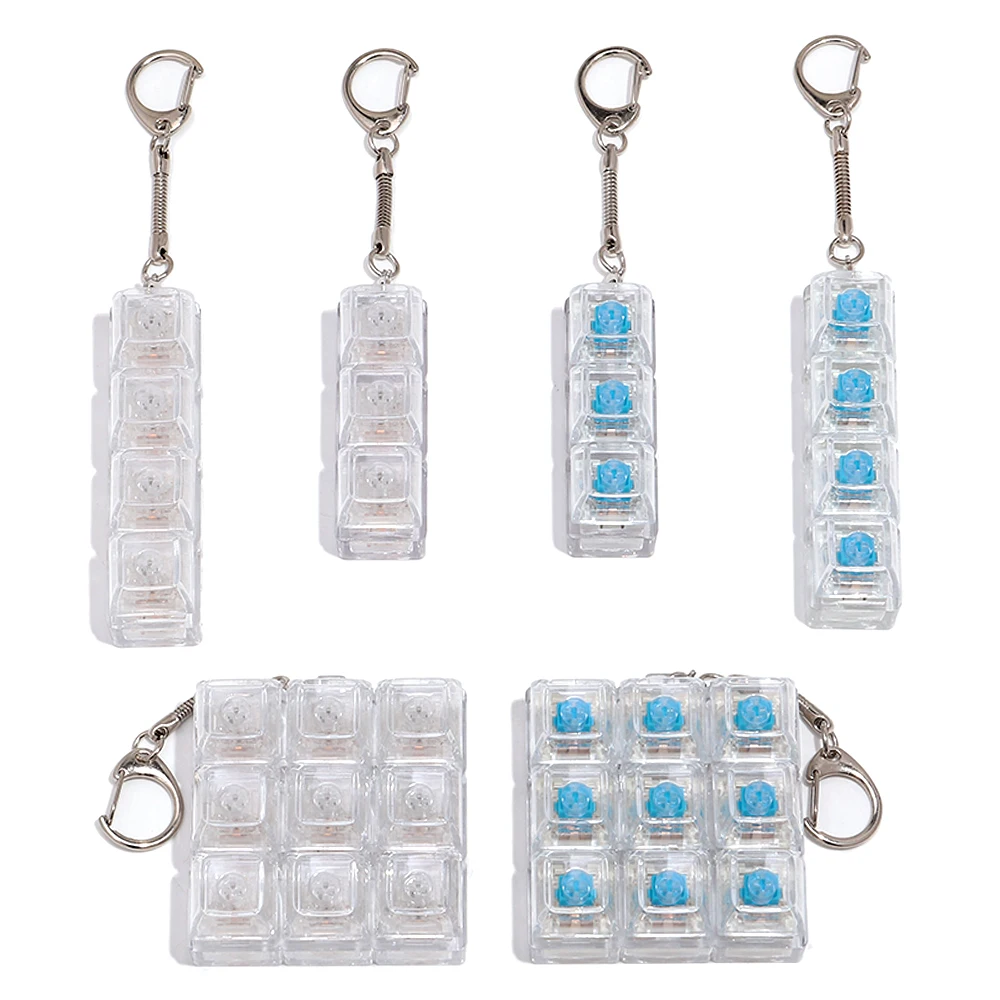 3/4/9 Keys Keyboard Keychain Stress-Relief Toys Clicking Keyboard Toy Keycap Keyring Jewelry Gifts for Friends - Image 5