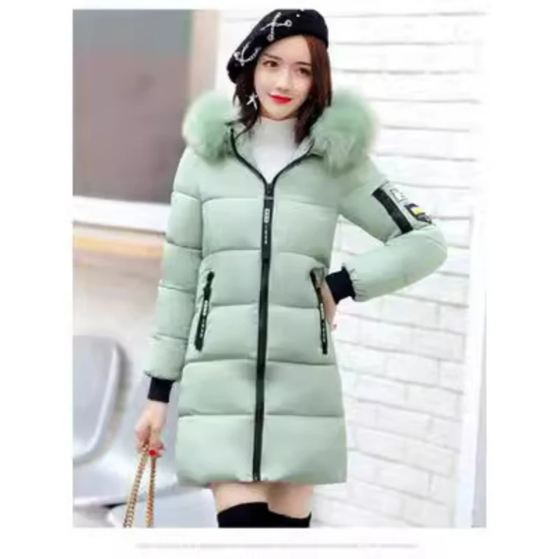 Women Parkas Hooded Long Sleeve Fur Collar Solid Thick Midi Parka Zipper Pockets Casual Warm Coat Outerwear Winter 2024 - Image 5