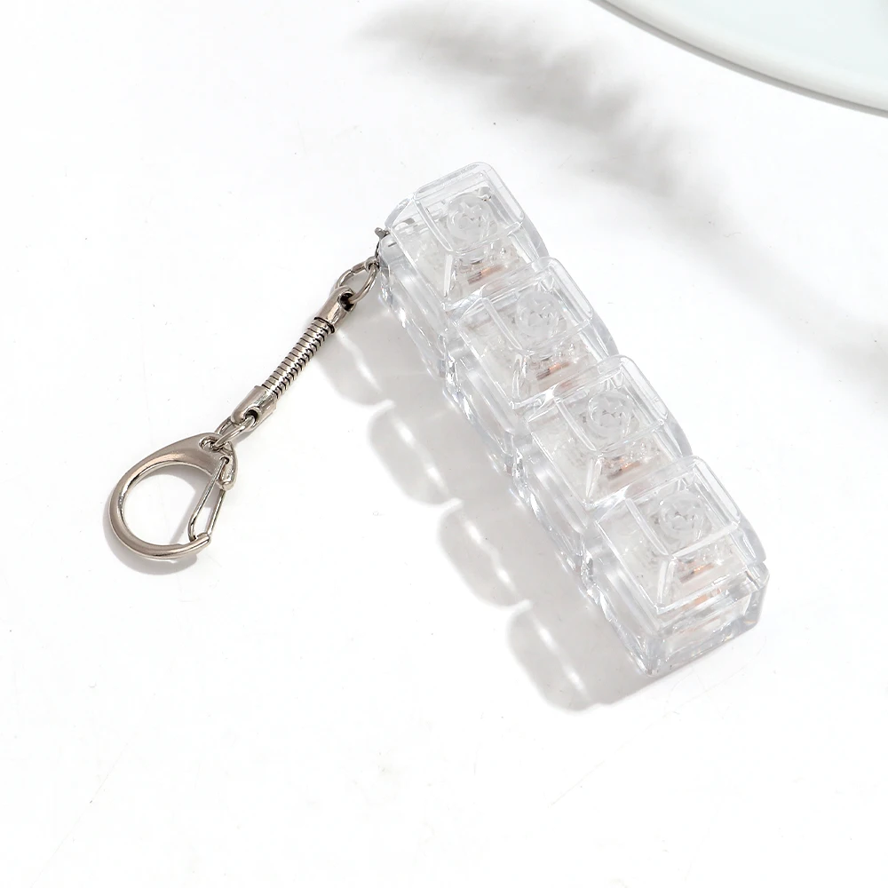 3/4/9 Keys Keyboard Keychain Stress-Relief Toys Clicking Keyboard Toy Keycap Keyring Jewelry Gifts for Friends - Image 7