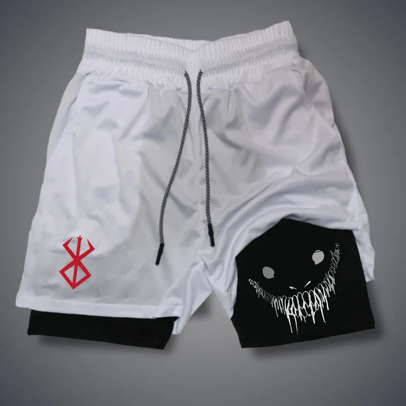 Summer Men Shorts Funny Graphic Print Running Fitness Gym Training Sport Shorts Quick Dry Workout Jogging Double Deck Shorts Man - Image 2