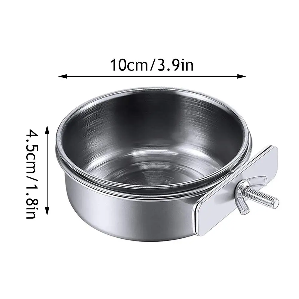 Stainless Steel Bird Bowls Parrot Feeding Bowl Cage Cup Hanging Bowl Clamp-on Water Drinker Pet Food Dish Parrot Rabbit Hamster - Image 9
