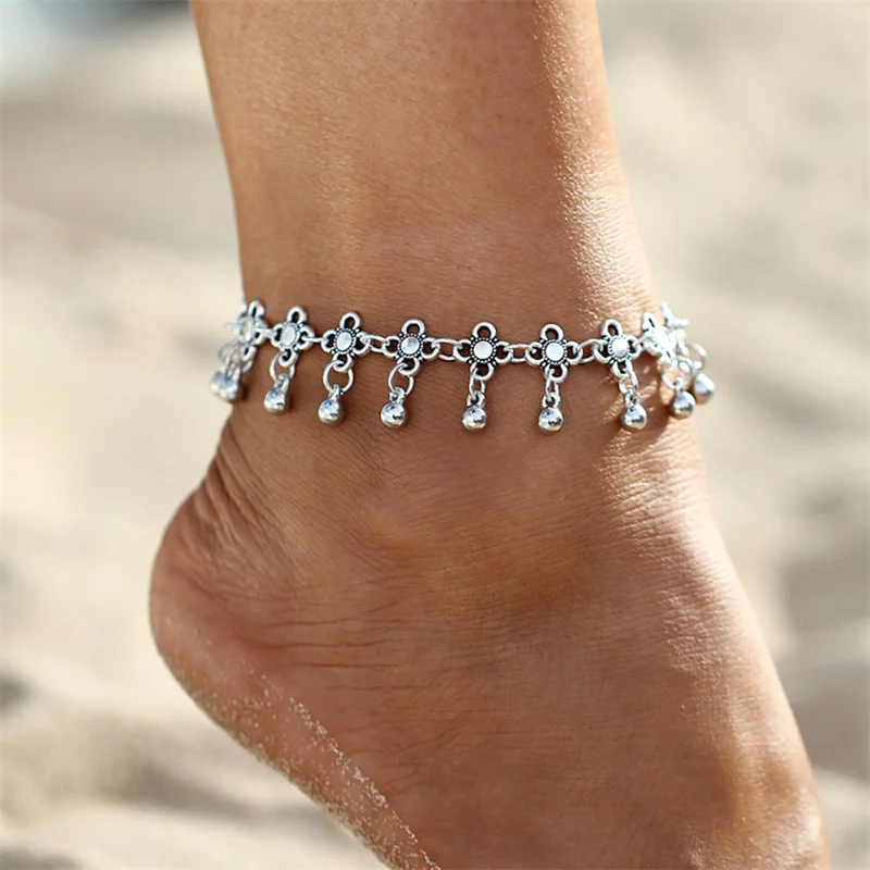 2/3pcs/set Beach Anklets for Women Pearl Beads Sunflower Pendants Foot Chains Bohemian Foot Accessories Summer Barefoot Chain - Image 6