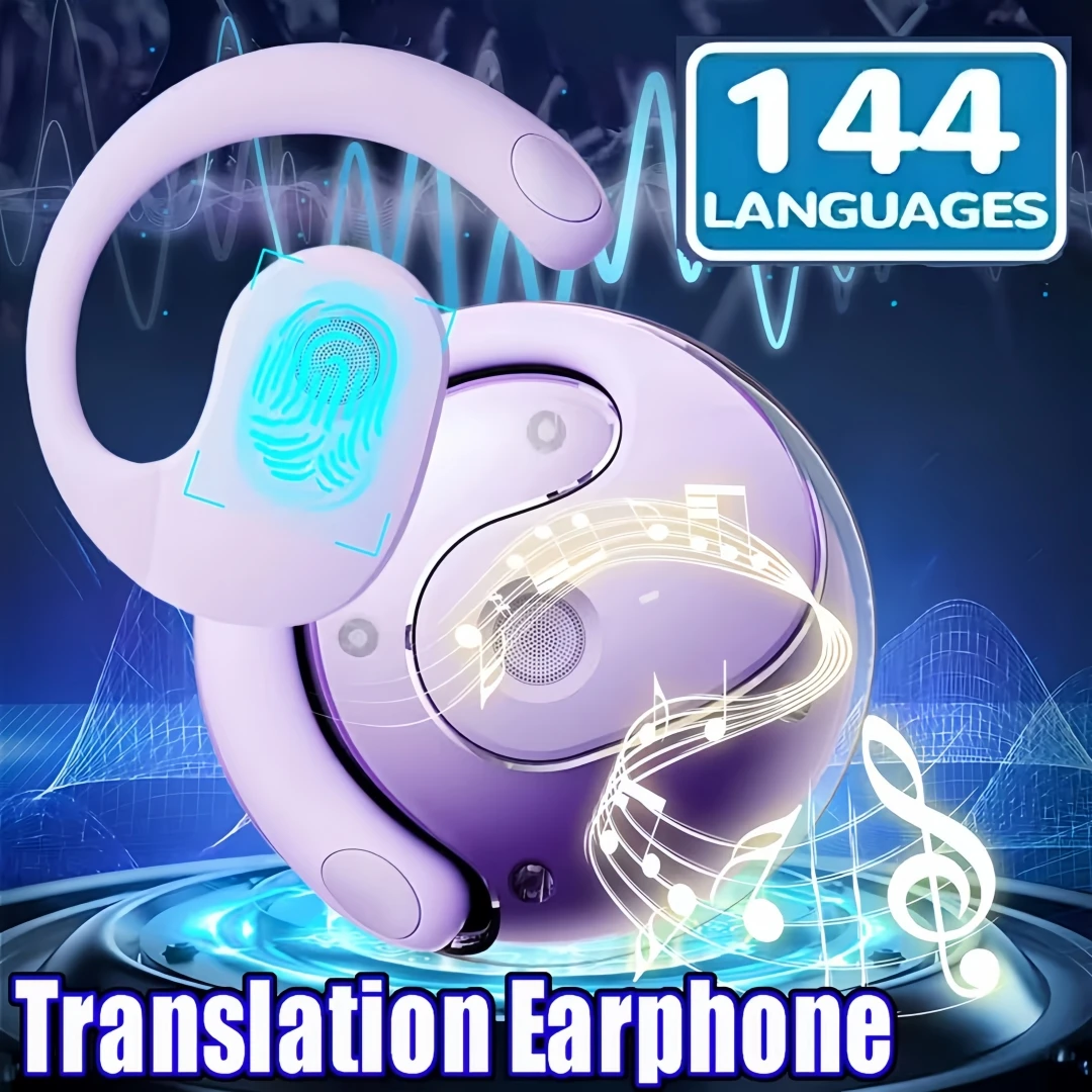 BY01- True Wireless Earphones, Simultaneous Translation Earphones, Supports 144 Languages Bidirectional Translation