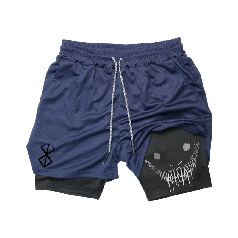 Summer Men Shorts Funny Graphic Print Running Fitness Gym Training Sport Shorts Quick Dry Workout Jogging Double Deck Shorts Man - Image 3